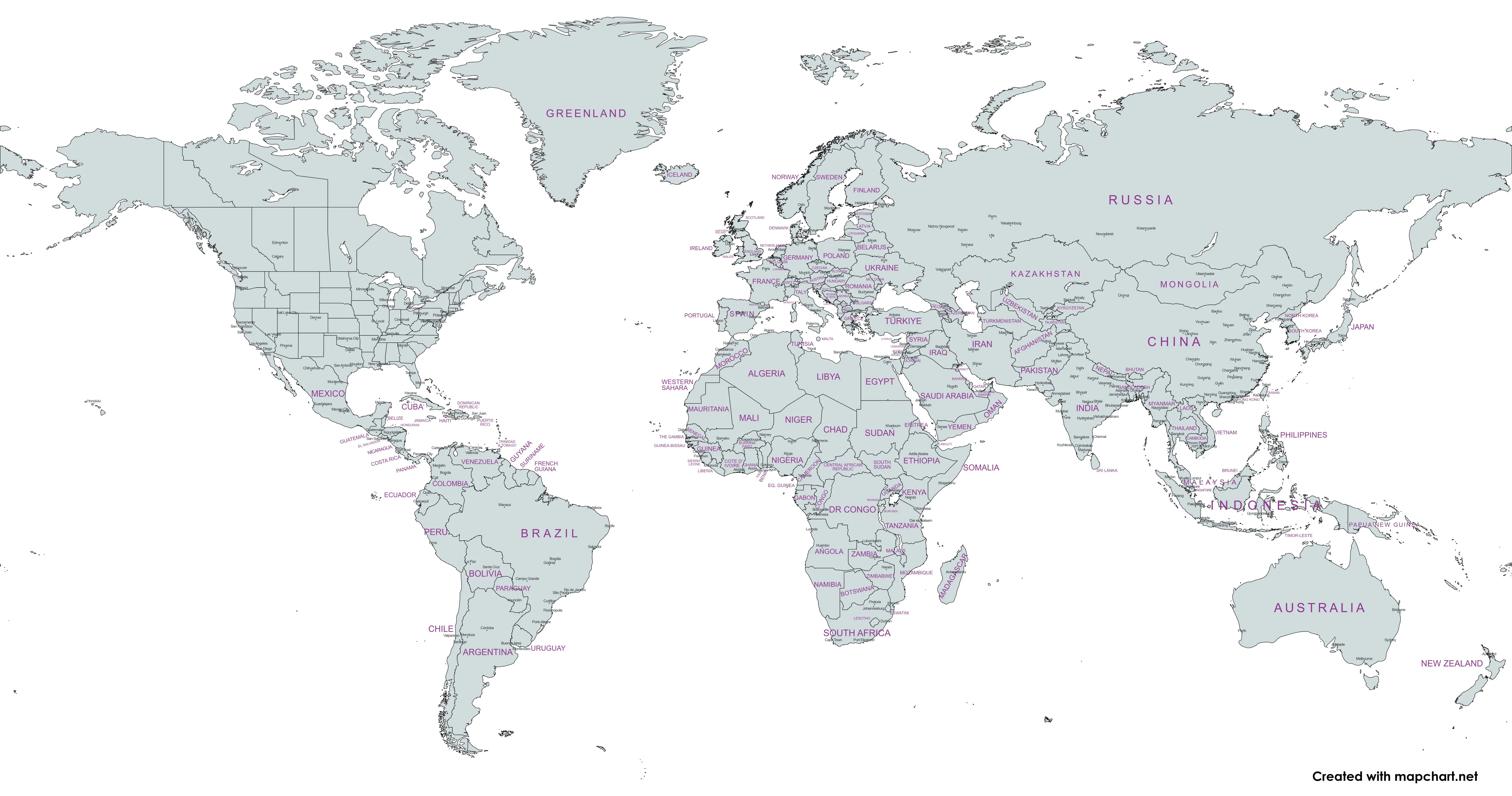 World map showing Sky Vision Airlines destinations